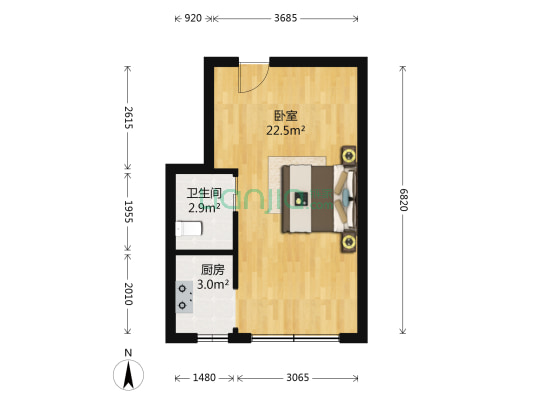 西域明珠 1室0厅1卫 38平方