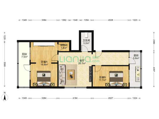 红西路社区 2室1厅1卫 70平方