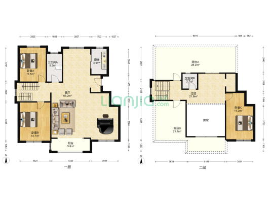 颐泽花园海棠苑 3室1厅2卫 185平方