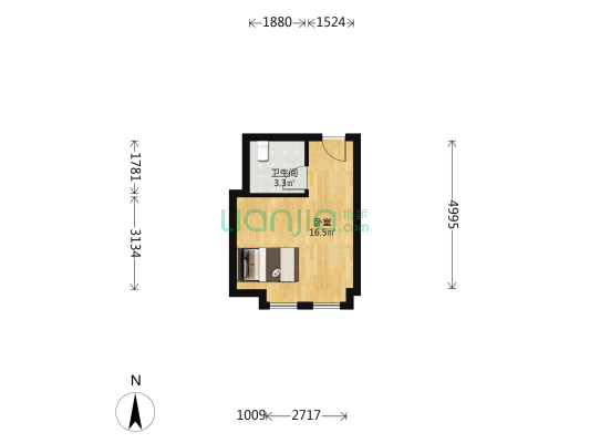 醇葡公寓 1室0厅1卫 31平方