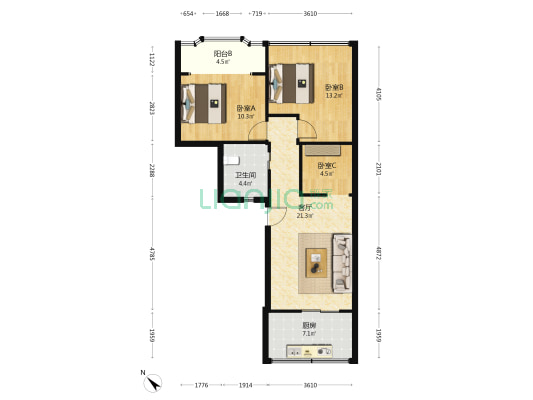 双建路28号 3室1厅1卫 81平方