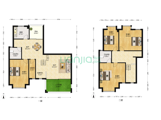 翠竹小区 4室2厅2卫 195平方