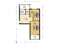房子属于南北通透两居本满二精装未住-涿州凌云家属院户型图