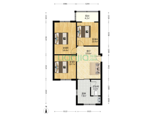 武成大街191号 3室1厅1卫 78平方