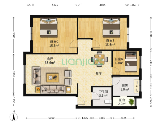 亚龙小区东区 3室1厅1卫 99平方