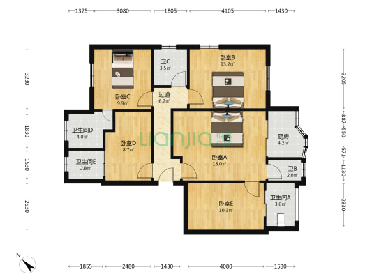 裕景园 5室0厅5卫 99平方