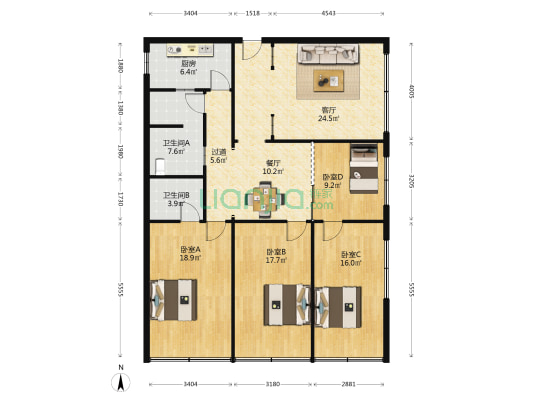 城隍庙巷6号 4室2厅2卫 142平方