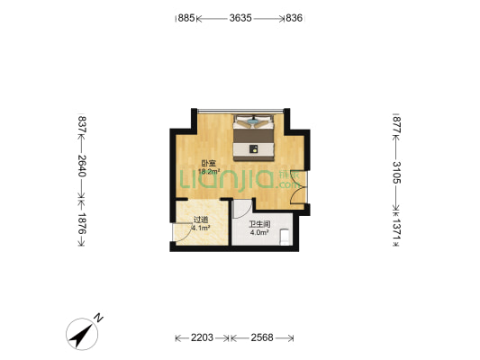 和平翰林公馆 1室0厅1卫 51平方