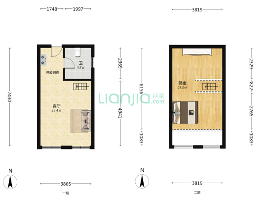 假日公馆 1室1厅1卫 50平方