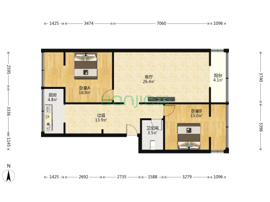 永安小区 2室1厅1卫 99平方
