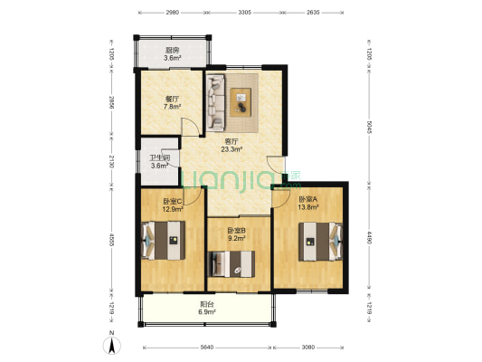 精营东二道街33号 3室2厅1卫 100平方