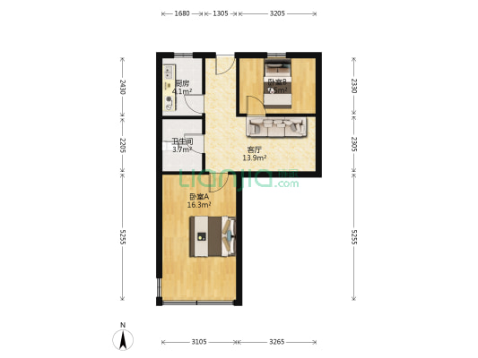 大二郎巷 2室1厅1卫 59平方