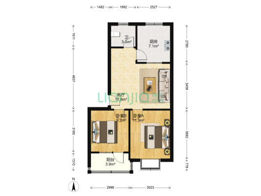 华洋街华安巷 2室1厅1卫 67平方