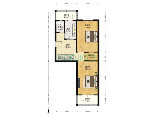 保定里 2室1厅1卫 74平方