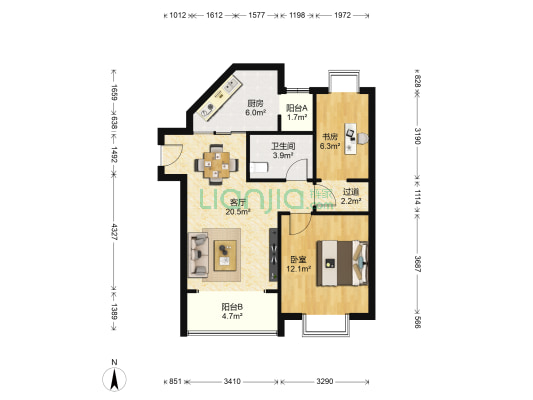 摩登小镇 2室1厅1卫 73平方