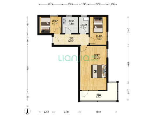 商城路21甲、21、21乙、21丙、23号 3室0厅1卫 69平方