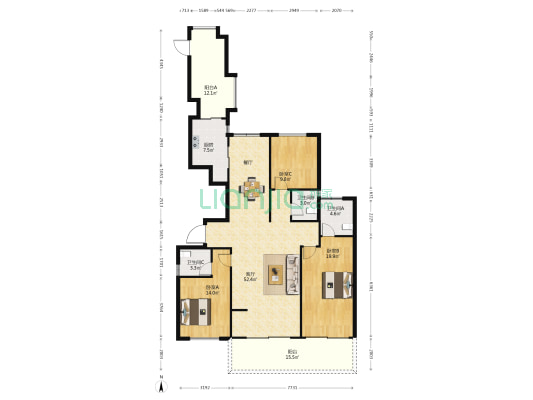 中联天玺 3室1厅3卫 140平方