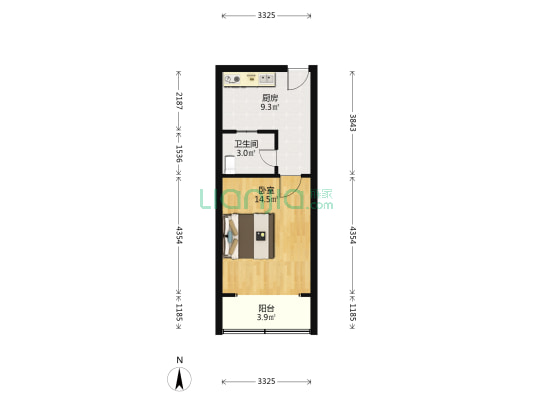 栖山小区 1室0厅1卫 40平方