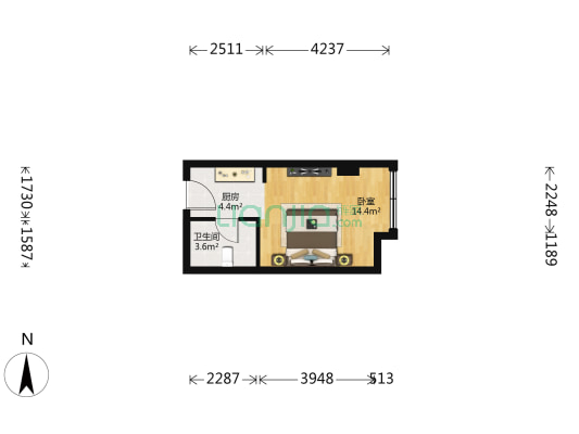 创富中心 1室0厅1卫 38平方