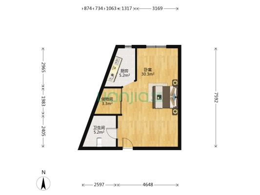 金苑华城 1室0厅1卫 73平方