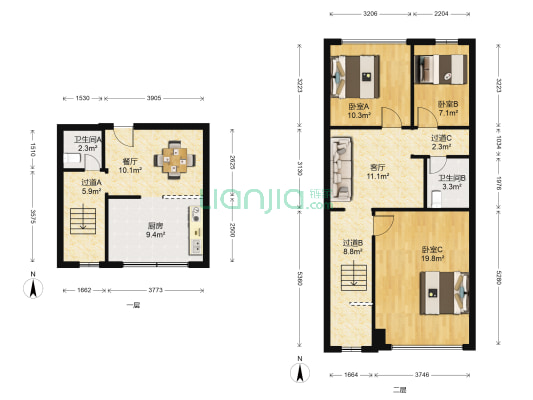 奥宸橙郡二期 3室2厅2卫 113平方