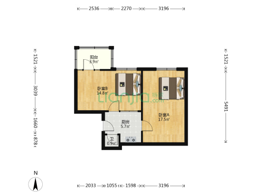 南马路 2室0厅1卫 51平方