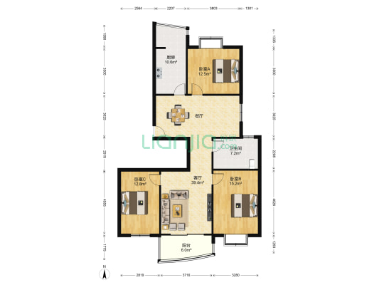 华新壹品 3室1厅1卫 131平方