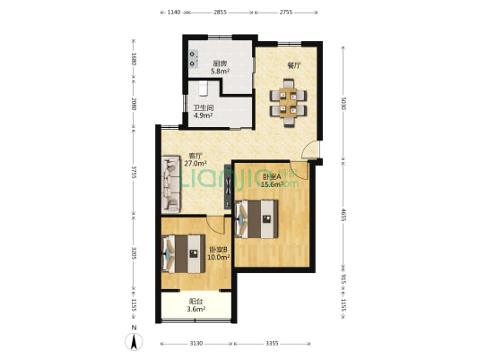 东陆新村六街坊 2室1厅1卫 83平方