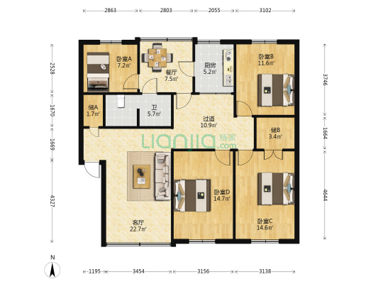 丹霞路245号 4室2厅1卫 123平方