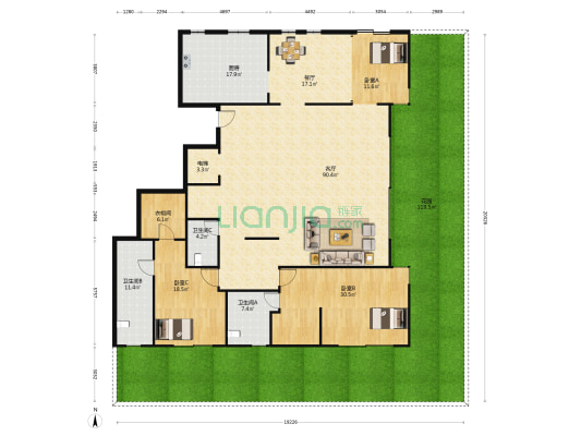 永威上和琚 3室2厅3卫 518平方