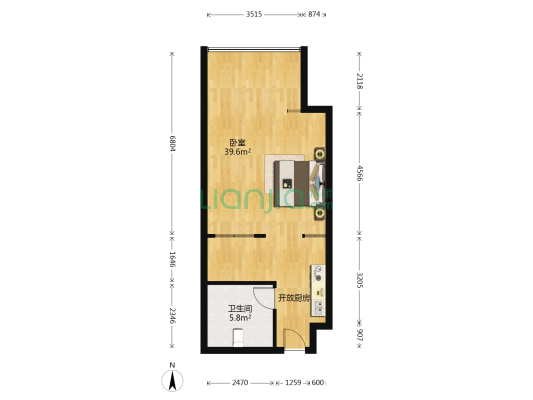 新世界名泷 1室0厅1卫 70平方