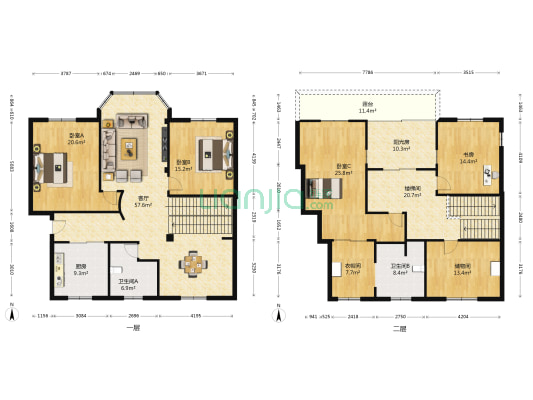 红菱花苑 4室1厅2卫 121平方
