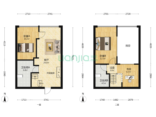 绿地商业中心 3室1厅2卫 60平方