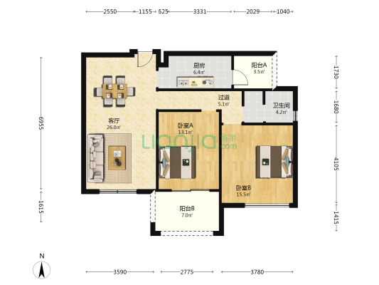 吉祥佳苑 2室1厅1卫 101平方