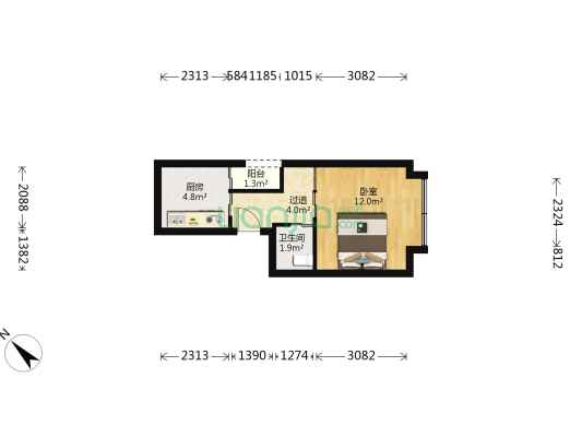 融城云熙 1室0厅1卫 35平方