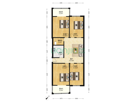 银桂桥一巷30号 4室1厅0卫 115平方