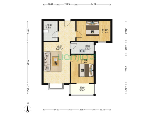 繁华购物广场、健身房、电影院、吃喝玩、-户型图