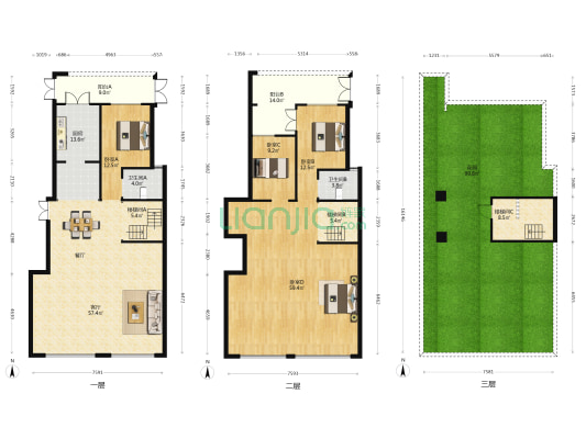 棠湖华府公园 4室1厅2卫 236平方