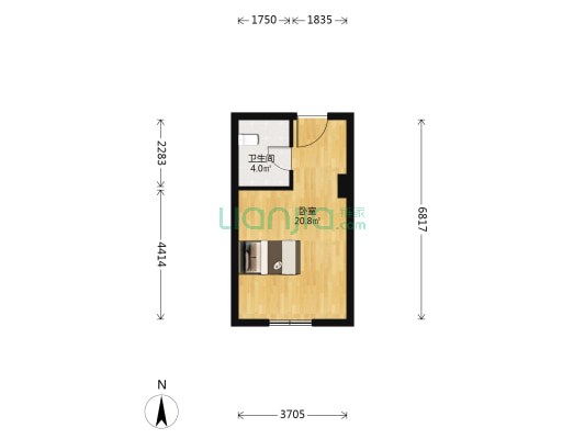 青年才郡 1室0厅1卫 37平方