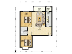 南北通透两居，带装修，好楼层，方便看房-涿州东林家园户型图