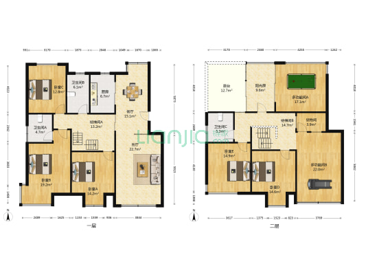 绿洲古猗新苑 7室2厅3卫 195平方