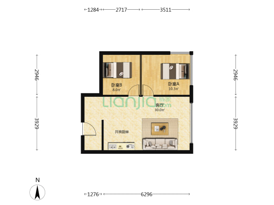 润天国际 2室1厅0卫 72平方