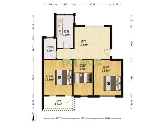 朱公湖新村 3室1厅1卫 73平方
