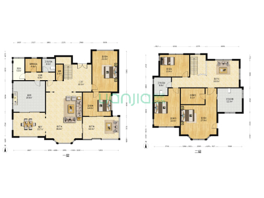 绿洲康城金帝豪苑 5室4厅3卫 330平方