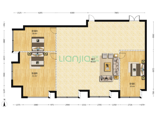 名城中心 3室1厅0卫 293平方