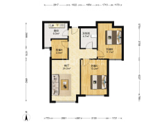 鸿坤理想湾北区 3室1厅 南-涿州鸿坤理想湾北区户型图