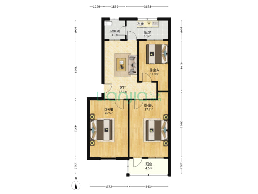 金晶大道东二街南二巷 3室1厅1卫 94平方