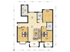 房子南北通透三居室，精装修，拎包入住，房本満二。-涿州香邑溪谷玫瑰园户型图