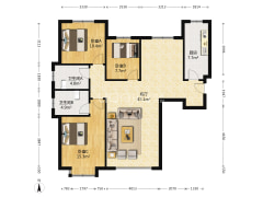 鸿坤理想湾南北大三居 户型方正 楼层高 采光好-涿州鸿坤理想湾南区户型图