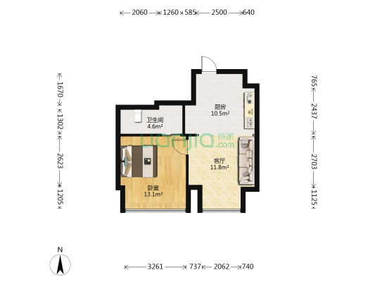 融创上河印 1室1厅1卫 70平方